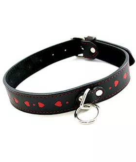 Leather Heart Collar
