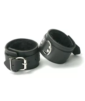 Strict Leather Fur Lined Wrist Cuffs