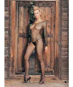 Lycra Ringo Hole Long Sleevs Bodystocking