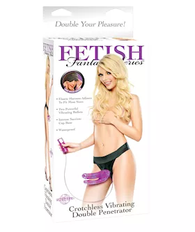 Ff Crotchless Vibrating Double Penetrator Purple