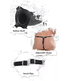 Fetish Fantasy Extreme10" Vibrating Silicone Hollow Strap-on