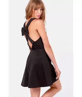 Cocktail Go With The Bow Black Dress