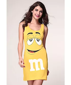 Yellow Cute M&m Tunic Tank Dress Costume