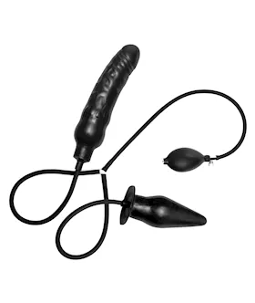 Deuce Double Penetration Inflatable Dildo And Anal Plug