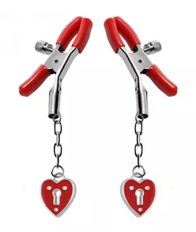 Captive Heart Padlock Nipple Clamps