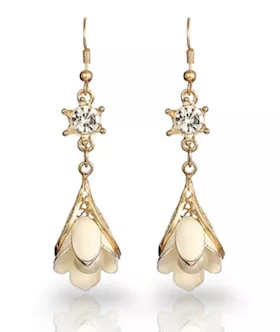 Valentine Pearl Flower Chandelier Earrings