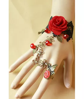 Rose Ring Link Bracelet