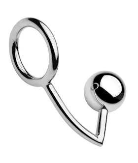 Chrome Cock Ring And Xl Anal Intruder