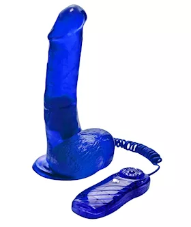 Vibrating Jelly Dildo- Blue