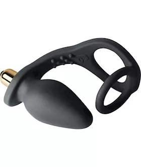 RoZen Silicone Vibrating Cock Ring and Anal Plug