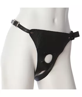 Vac-u-lock Leather Ultra Harness -with Plug