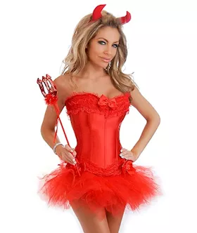 Red Sexy Devil Costume 4 Piece