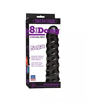 Vac-u-lock Code Black 8 Inch Dildo Raging Hard-ons