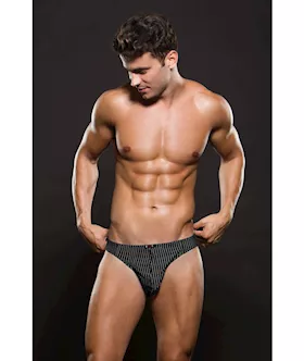 Envy Microfiber Thong L Xl  Pinstripe