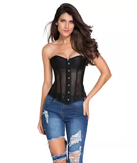 Sexy Fishnet Corset & Thong 2 Piece Set