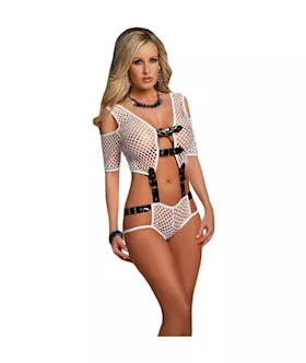 Tied Up Fishnet Teddy