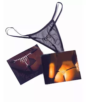Sexy G-string With T-bar Rhinestone Detailing