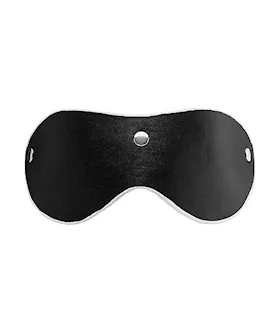 Leather Black And White Eye Mask With Elastic Strap