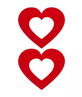 Nipple Sticker Open Hearts Red