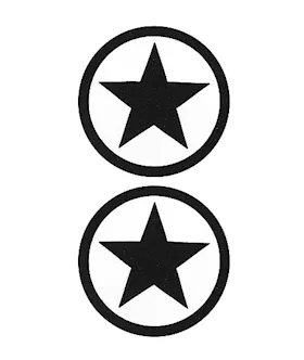 Nipple Sticker Round Stars Black