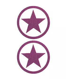 Nipple Sticker Round Stars Purple