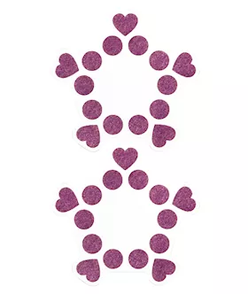 Nipple Sticker Open Circle And Hearts Purple