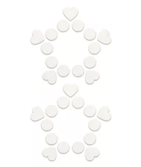 Nipple Sticker Open Circle And Hearts White