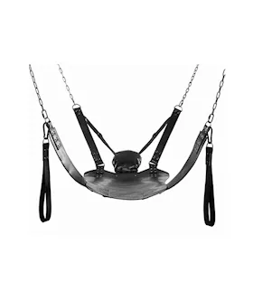 Leather Bondage Swing With Stirrups And Pillow