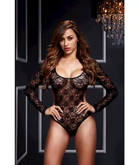Lacy Bodysuit Back Cutout 1 Piece Os