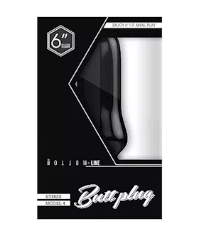 Bottom Line Buttplug Rubber Black 6 In Model 4