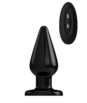 Bottom Line Buttplug Rubber Black Vibrating 5 In Model 2