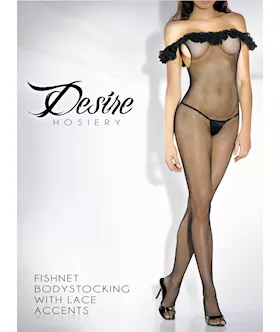 Off Shoulder Ruffled Bodystocking