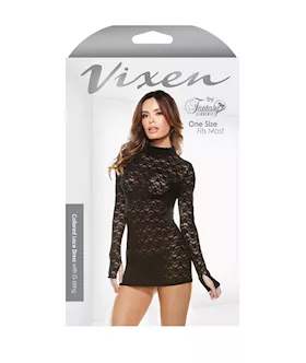 Collared Lace Dress With G-string