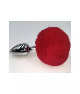 Chrome Butt Plug With Rabbit Tail