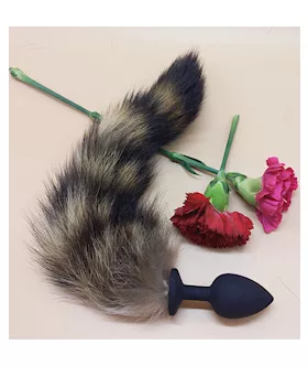 Silicone Butt Plug With Striped Tail
