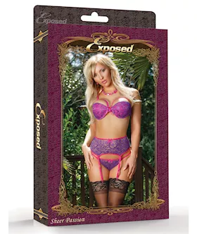 Bra Garter And Gstring Set
