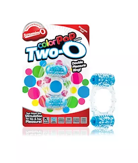 Color Pop Two O Quickie Blue Vibrating Ring