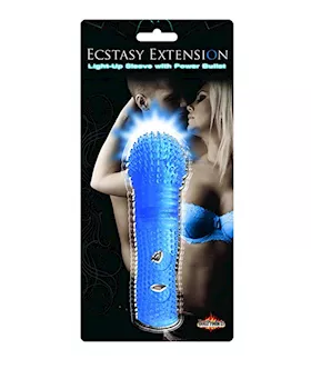 Ecstasy Extension Light Up Sleeve With Powet Bullet Blue