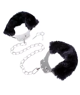 Furry Leg Cuffs Black
