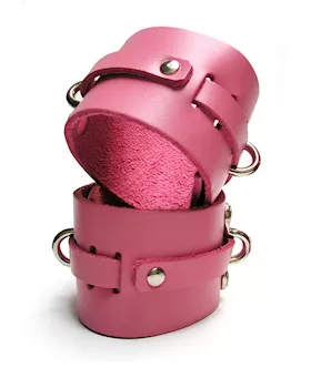 Bound Leather Ankle Cuffs
