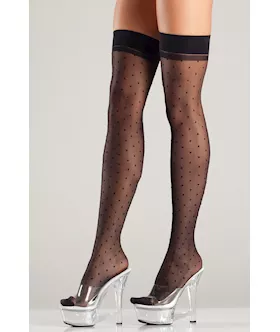 Polka Dot Thigh High Pantyhose