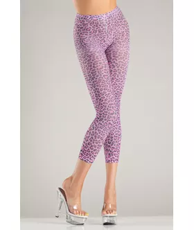 Animal Print Footless Tights