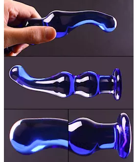 Curved Bulbous Glass Dildo