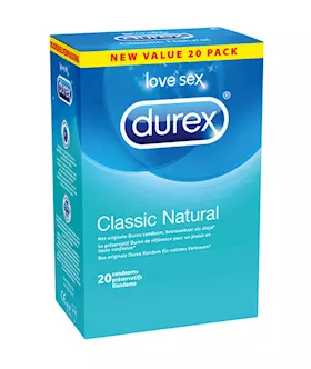 Durex Classic Natural Condoms 20 Pcs
