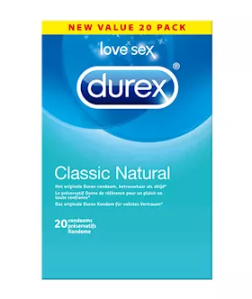 Durex Classic Natural Condoms 20 Pcs