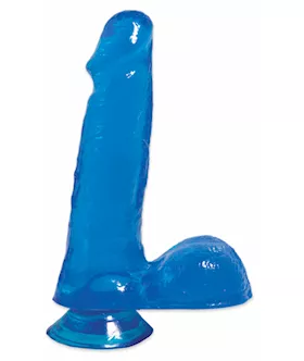 Basix 6 Inch Dong W Suction Cup Blue