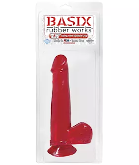 Basix 7.5 Inch Dong W Suction Red