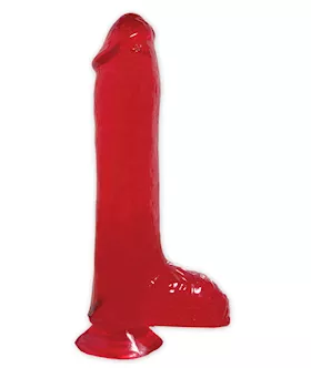 Basix 8 Inch Dong W Suction Red