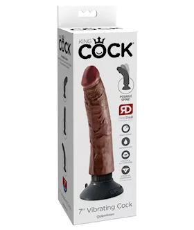 King Cock 7 Inch Vibrating Suction Cup Dildo