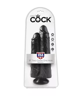King Cock 9 Inch Two Cocks One Hole